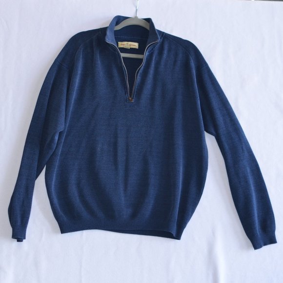 Tommy Bahama Quarter Zip, Cotton/Silk, Size Mens XL - Picture 1 of 3